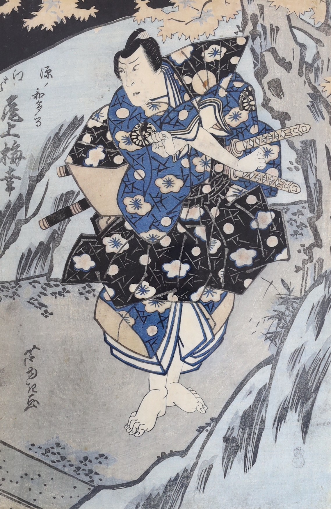 Gigado Ashiyuki (fl.c.1813-1833), woodblock print, Kabuki actor Onoe Baiko III, 35.5 x 23.5cm